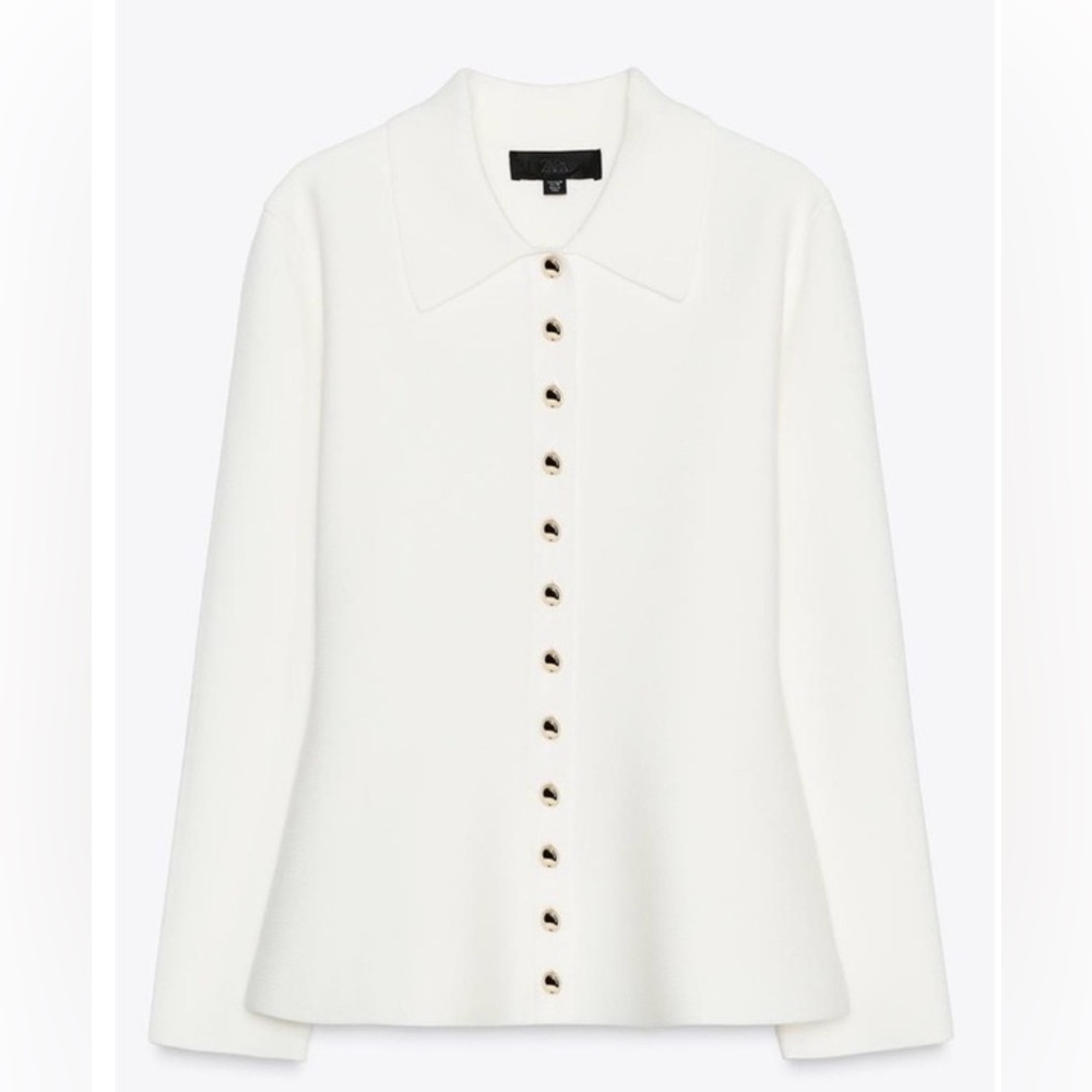 Zara White Button-Down Shirt